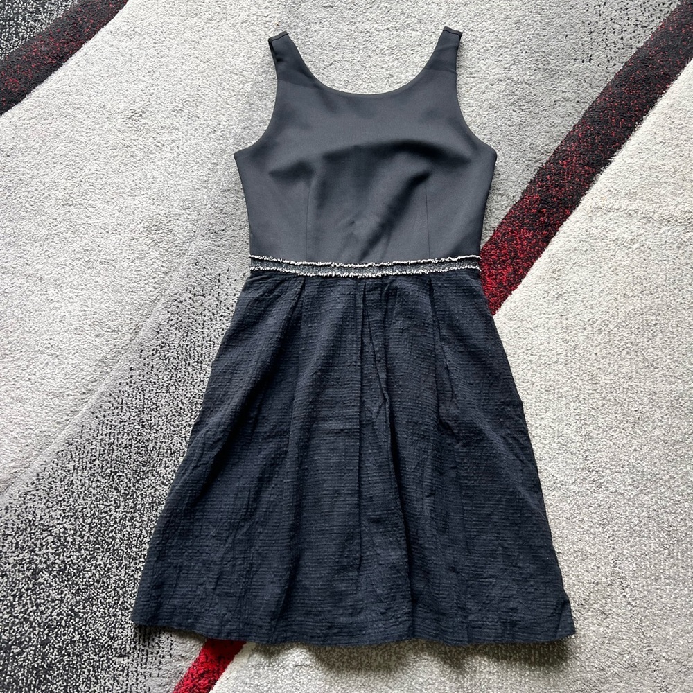 Barney’s New York Black Tweed Trim Sheath Dress